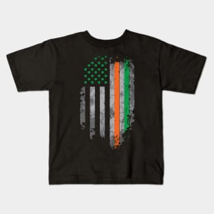 St Patricks Day Irish American USA Flag Heritage Pride T-Shirt Kids T-Shirt